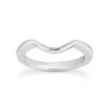 Thin Curved 18K White Gold Engagement Wedding Ring 1mm