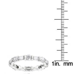 Thin 18K White Gold Eternity Band Round Baguette Diamonds 2.05ct -H'Hen Sale Store 18k gold eternity band round baguette diamonds 310ct p 23023 rulerwh