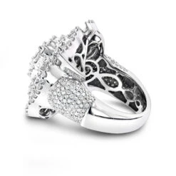 18K White Gold Statement Flower Diamond Engagement Ring LUCCELLO 3.25ct 11 18K White Gold Statement Flower Diamond Engagement Ring LUCCELLO 3.25ct -H'Hen Sale Store 18k gold flower diamond engagement ring luccello 35ct statement jewelry backwh