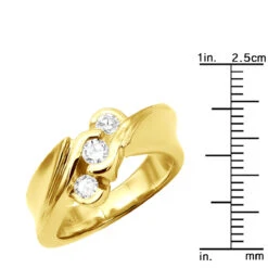 18K Yellow Gold Ladies Diamond Ring 0.31ct -H'Hen Sale Store 18k gold ladies diamond ring 031ct p 31960 ruler yellow