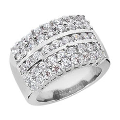 18K White Gold Ladies Diamond Ring 1.35ct 11.8mm