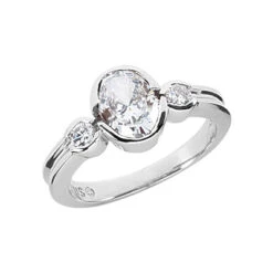 Thin 18K White Gold Ladies Diamond Ring 1.43ct