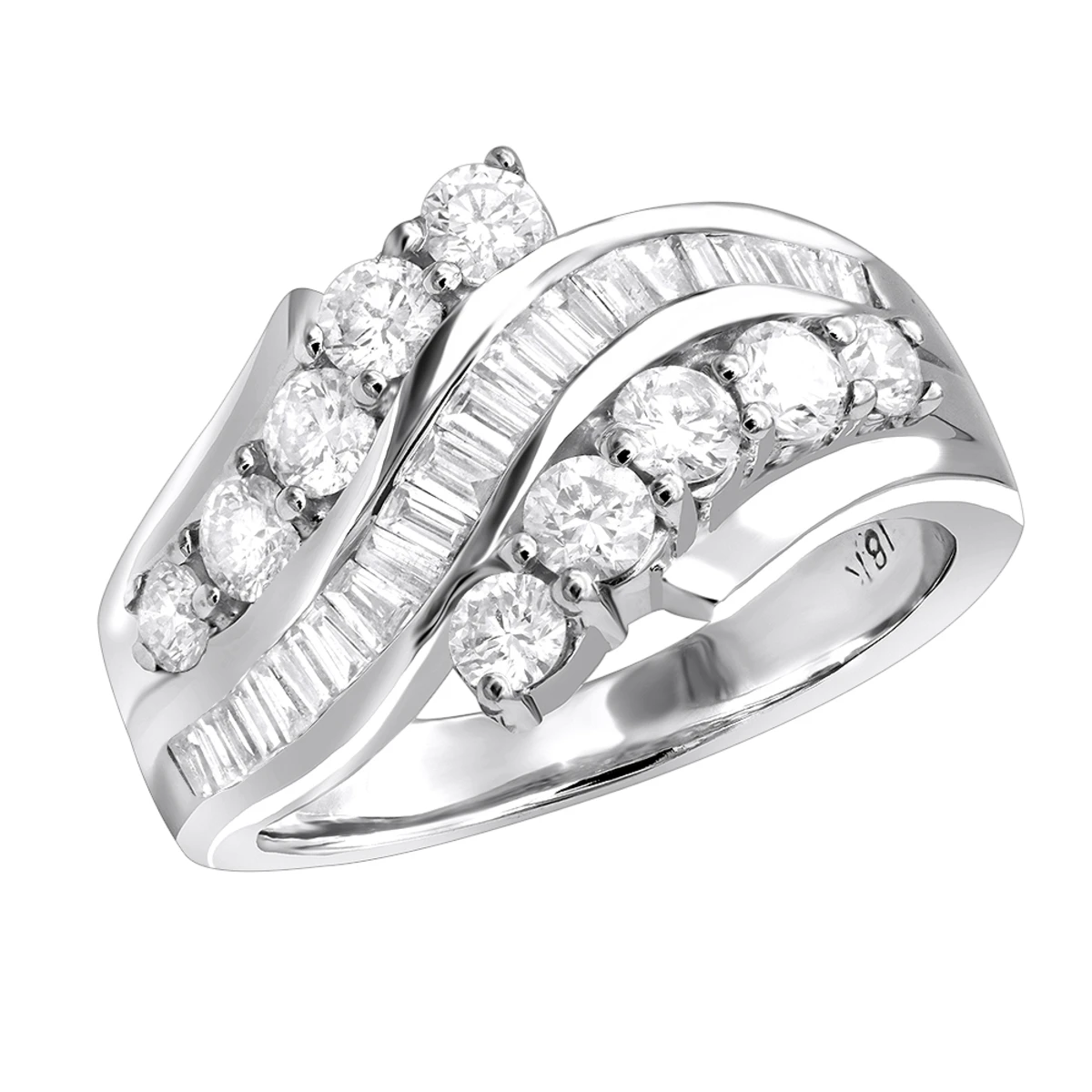 18K White Gold Ladies G/VS Diamond Right Hand Ring 2.25ct 3 18K White Gold Ladies G/VS Diamond Right Hand Ring 2.25ct
