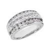 18K White Gold Ladies Round And Princess Diamond Ring 1.90ct