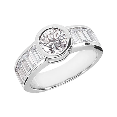 18K White Gold Ladies Diamond Ring 2.68ct 3 18K White Gold Ladies Diamond Ring 2.68ct