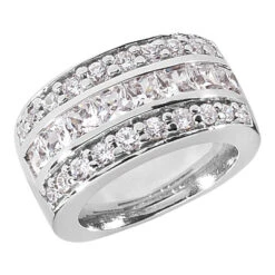 18K White Gold Ladies Diamond Ring 2.96ct