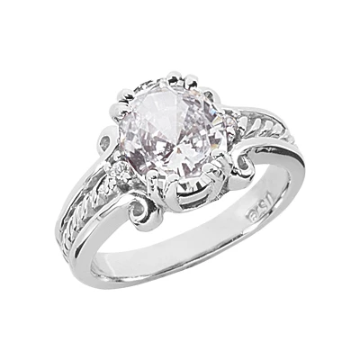 18K White Gold Ladies Diamond Ring 3.05ct 3 18K White Gold Ladies Diamond Ring 3.05ct