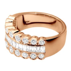 18K White Gold Ladies Diamond Ring 3.2ct Unique Wedding Band Round Baguette Diamonds 13 18K White Gold Ladies Diamond Ring 3.2ct Unique Wedding Band Round Baguette Diamonds -H'Hen Sale Store 18k gold ladies diamond ring 320ct p 32258 back rose