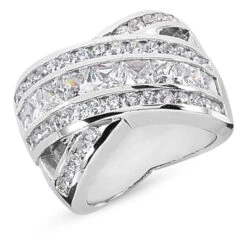 18K White Gold Ladies Diamond Ring 3.43ct