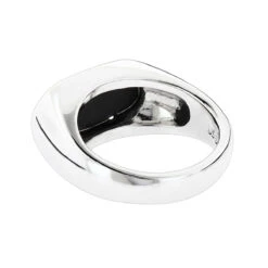 18K White Gold Men's Black Onyx Ring 8.9mm -H'Hen Sale Store 18k gold mens black onyx ring p 31952 backwh