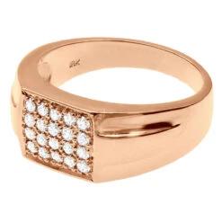 18K White Gold Men's Diamond Ring 0.60ct 10.9mm -H'Hen Sale Store 18k gold mens diamond ring 060ct p 31770 back rose