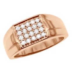 18K White Gold Men's Diamond Ring 0.60ct 10.9mm -H'Hen Sale Store 18k gold mens diamond ring 060ct p 31770 rose