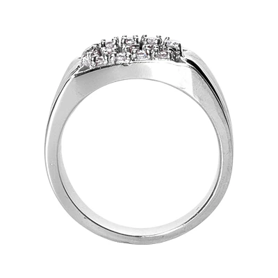 18K White Gold Men's Diamond Ring 0.65ct 5 18K White Gold Men's Diamond Ring 0.65ct - Image 3