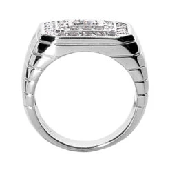 18K White Gold Men's Diamond Ring 1.31ct 8 18K White Gold Men's Diamond Ring 1.31ct -H'Hen Sale Store 18k gold mens diamond ring 131ct p 31834 back white 20220426