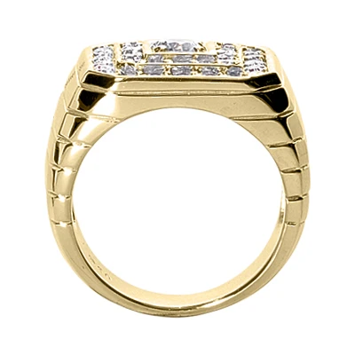 18K White Gold Men's Diamond Ring 1.31ct 6 18K White Gold Men's Diamond Ring 1.31ct - Image 4