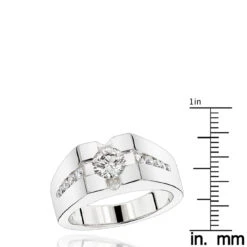 18K White Gold Men's Diamond Ring 1.72ct -H'Hen Sale Store 18k gold mens diamond ring 172ct p 31722 rulerwh