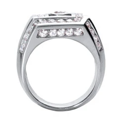 18K White Gold Men's Diamond Ring 1.98ct 8 18K White Gold Men's Diamond Ring 1.98ct -H'Hen Sale Store 18k gold mens diamond ring 198ct p 31685 back white 20220426