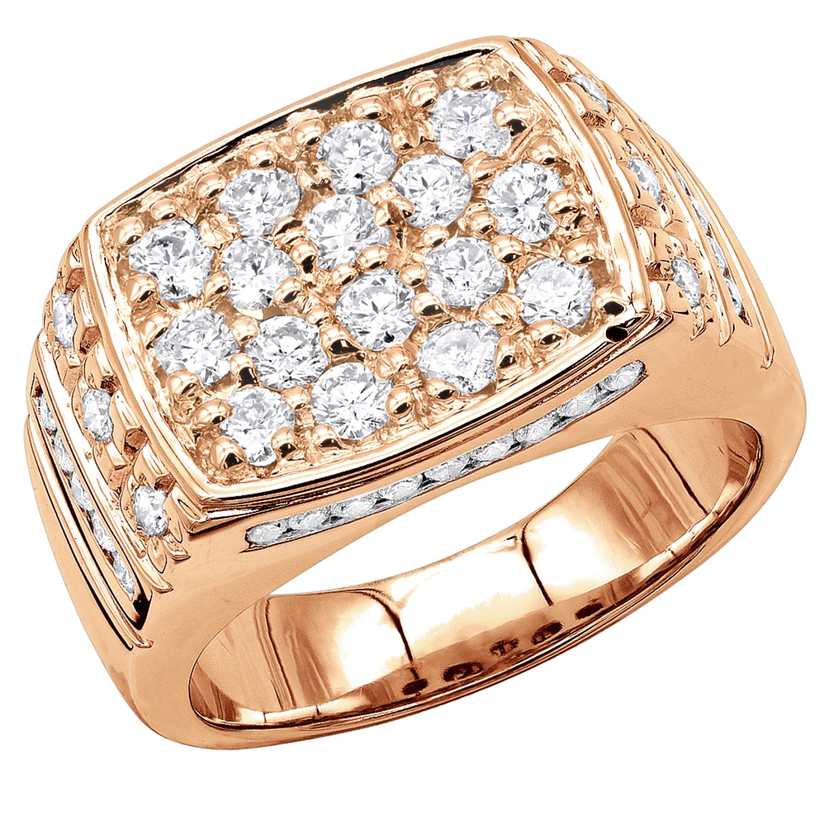 18K White Gold Men's Diamond Ring 2.68ct 5 18K White Gold Men's Diamond Ring 2.68ct - Image 3