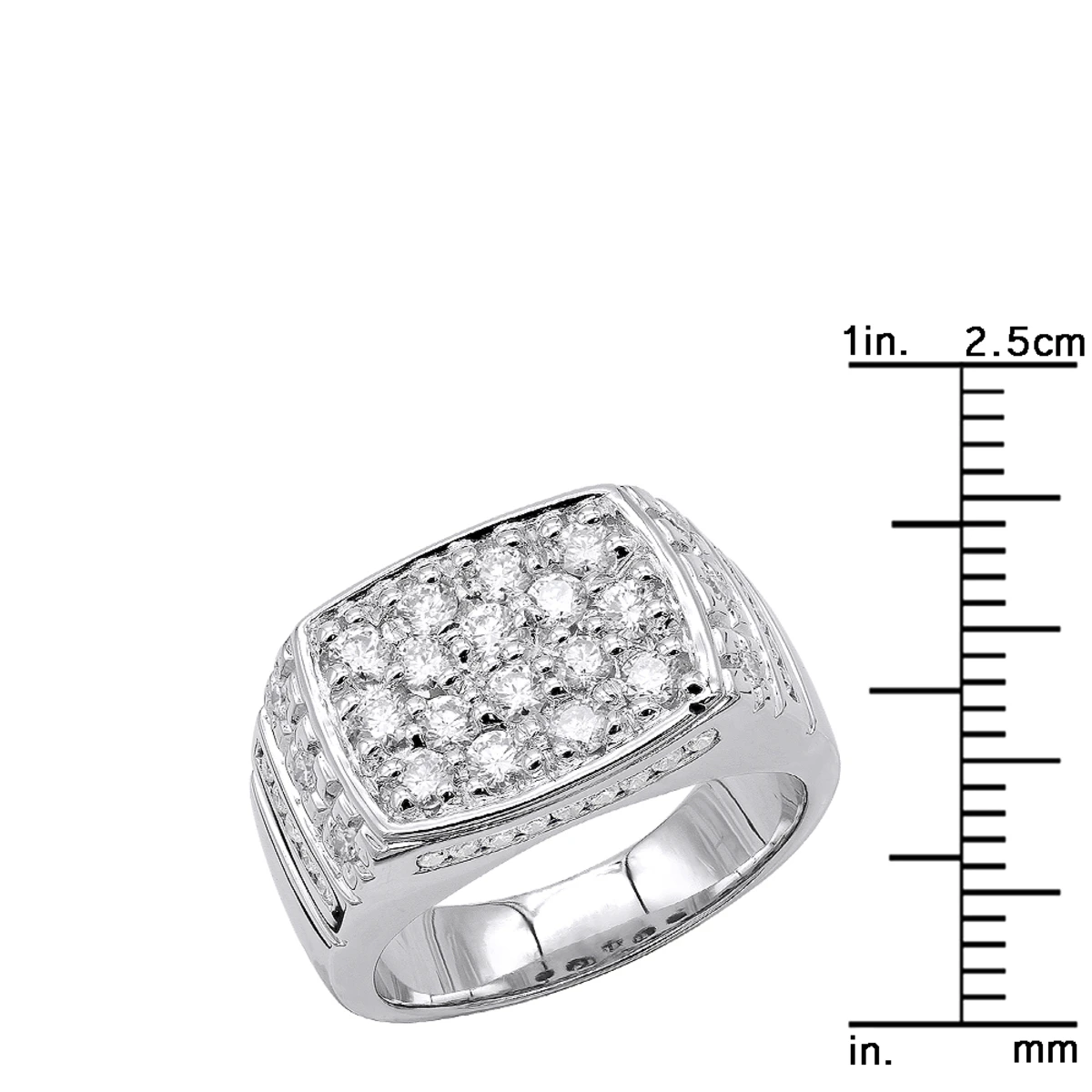 18K White Gold Men's Diamond Ring 2.68ct 10 18K White Gold Men's Diamond Ring 2.68ct - Image 8