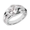 18K White Gold 3 Carat Men's Diamond Ring G/VS Round Diamonds