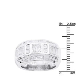 18K White Gold Men's Diamond Statement Ring 3.53ct -H'Hen Sale Store 18k gold mens diamond ring 353ct p 31699 rulerwh