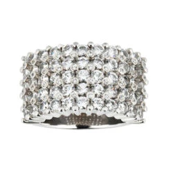 18K White Gold Men's Diamond Ring 4.05ct