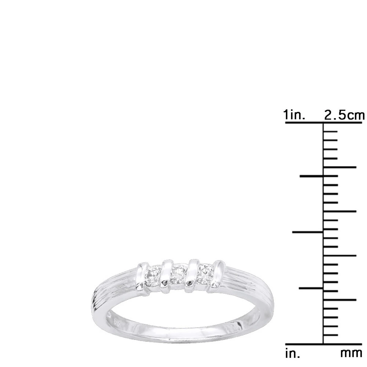 Thin 18K White Gold Men's Diamond Wedding Band 0.15ct 10 Thin 18K White Gold Men's Diamond Wedding Band 0.15ct - Image 8