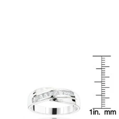 18K White Gold Men's Diamond Wedding Band 1ct -H'Hen Sale Store 18k gold mens diamond wedding band 1ct p 30803 rulerwh