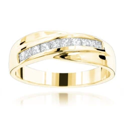 18K White Gold Men's Diamond Wedding Band 1ct -H'Hen Sale Store 18k gold mens diamond wedding band 1ct p 30803 ye
