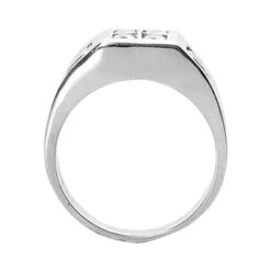 18K White Gold Men's Princess & Trillion Diamonds Ring 1.38ct -H'Hen Sale Store 18k gold mens princess trillion diamonds ring 138ct p 31673 back white 20220426