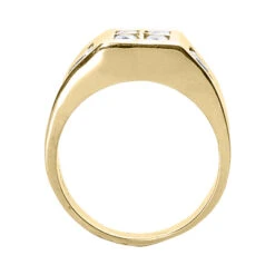 18K White Gold Men's Princess & Trillion Diamonds Ring 1.38ct -H'Hen Sale Store 18k gold mens princess trillion diamonds ring 138ct p 31673 back yellow 20220426