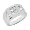 18K White Gold Men's Princess & Trillion Diamonds Ring 1.38ct -H'Hen Sale Store 18k gold mens princess trillion diamonds ring 138ct p 31673 white 20220420 20220426