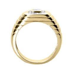 18K White Gold Men's Round & Emerald Diamonds Ring 0.71ct 9 18K White Gold Men's Round & Emerald Diamonds Ring 0.71ct -H'Hen Sale Store 18k gold mens round emerald diamonds ring 071ct p 31718 back yellow 20220426