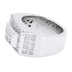 18K White Gold Men's Round & Princess Diamonds Ring 2.66ct 13 18K White Gold Men's Round & Princess Diamonds Ring 2.66ct -H'Hen Sale Store 18k gold mens round princess diamonds ring 266ct p 31651 backwh