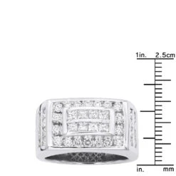 18K White Gold Men's Round & Princess Diamonds Ring 2.66ct 17 18K White Gold Men's Round & Princess Diamonds Ring 2.66ct -H'Hen Sale Store 18k gold mens round princess diamonds ring 266ct p 31651 rulerwh