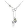 18K White Gold Pearl And Diamond Necklace Hearts 0.84ct -H'Hen Sale Store 18k gold pearl and diamond necklace hearts 084ct p 5782 wh