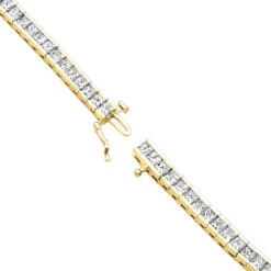 18K White Gold Princess Cut Diamond Women's Tennis Bracelet 12.62ct -H'Hen Sale Store 18k gold princess cut diamond tennis bracelet 1262ct p 257 backye