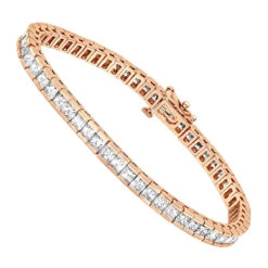 18K White Gold Princess Cut Diamond Women's Tennis Bracelet 12.62ct -H'Hen Sale Store 18k gold princess cut diamond tennis bracelet 1262ct p 257 ro