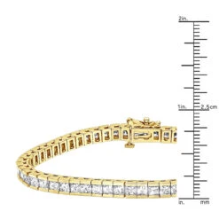 18K White Gold Princess Cut Diamond Women's Tennis Bracelet 12.62ct -H'Hen Sale Store 18k gold princess cut diamond tennis bracelet 1262ct p 257 rulerye