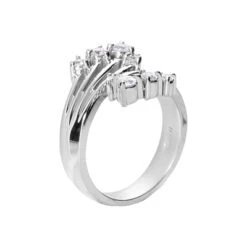 18K White Gold Right Hand Diamond Ladies Ring 0.42ct 16.3mm -H'Hen Sale Store 18k gold right hand diamond ladies ring 042ct p 31607 back white 20220426