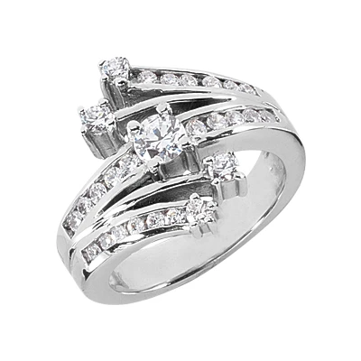 18K White Gold Right Hand Diamond Ladies Ring 0.79ct 3 18K White Gold Right Hand Diamond Ladies Ring 0.79ct