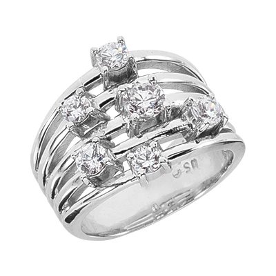 18K White Gold Right Hand Diamond Ladies Ring 0.95ct 3 18K White Gold Right Hand Diamond Ladies Ring 0.95ct