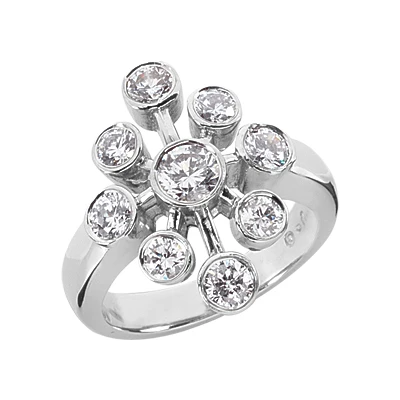 18K White Gold Right Hand Diamond Ladies Ring 1.30ct 3 18K White Gold Right Hand Diamond Ladies Ring 1.30ct