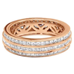 14K Rose Gold Round Baguette Diamond Eternity Ring 2.01ct 1/4 In (6mm) -H'Hen Sale Store 18k gold round baguette diamond eternity ring 201ct p 6326 backro