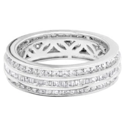 14K Rose Gold Round Baguette Diamond Eternity Ring 2.01ct 1/4 In (6mm) -H'Hen Sale Store 18k gold round baguette diamond eternity ring 201ct p 6326 backwh