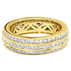 14K Rose Gold Round Baguette Diamond Eternity Ring 2.01ct 1/4 In (6mm) -H'Hen Sale Store 18k gold round baguette diamond eternity ring 201ct p 6326 backye