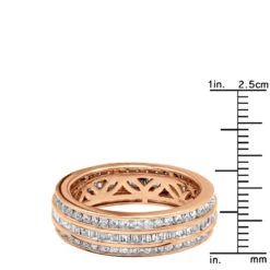 14K Rose Gold Round Baguette Diamond Eternity Ring 2.01ct 1/4 In (6mm) -H'Hen Sale Store 18k gold round baguette diamond eternity ring 201ct p 6326 rulerro