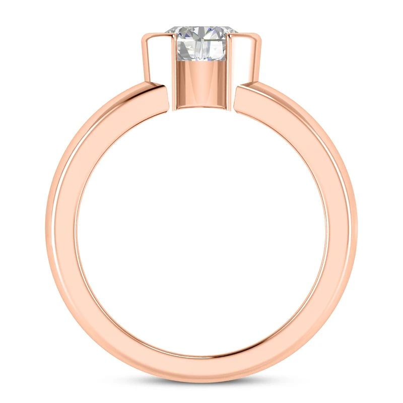 Designer 18K White Gold Engagement Ring With Bezel Set Round Diamond 0.75ct 9 Designer 18K White Gold Engagement Ring With Bezel Set Round Diamond 0.75ct - Image 7