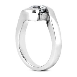 18K White Gold Round Diamond Engagement Ring 0.75ct 9.3mm -H'Hen Sale Store 18k gold round diamond engagement ring 075ct p 33806 back white 20220426