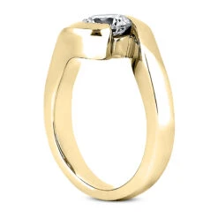 18K White Gold Round Diamond Engagement Ring 0.75ct 9.3mm -H'Hen Sale Store 18k gold round diamond engagement ring 075ct p 33806 back yellow 20220426